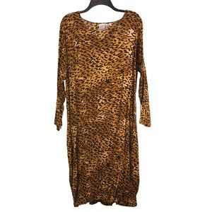 Vintage Leopard Print Rayon Dress